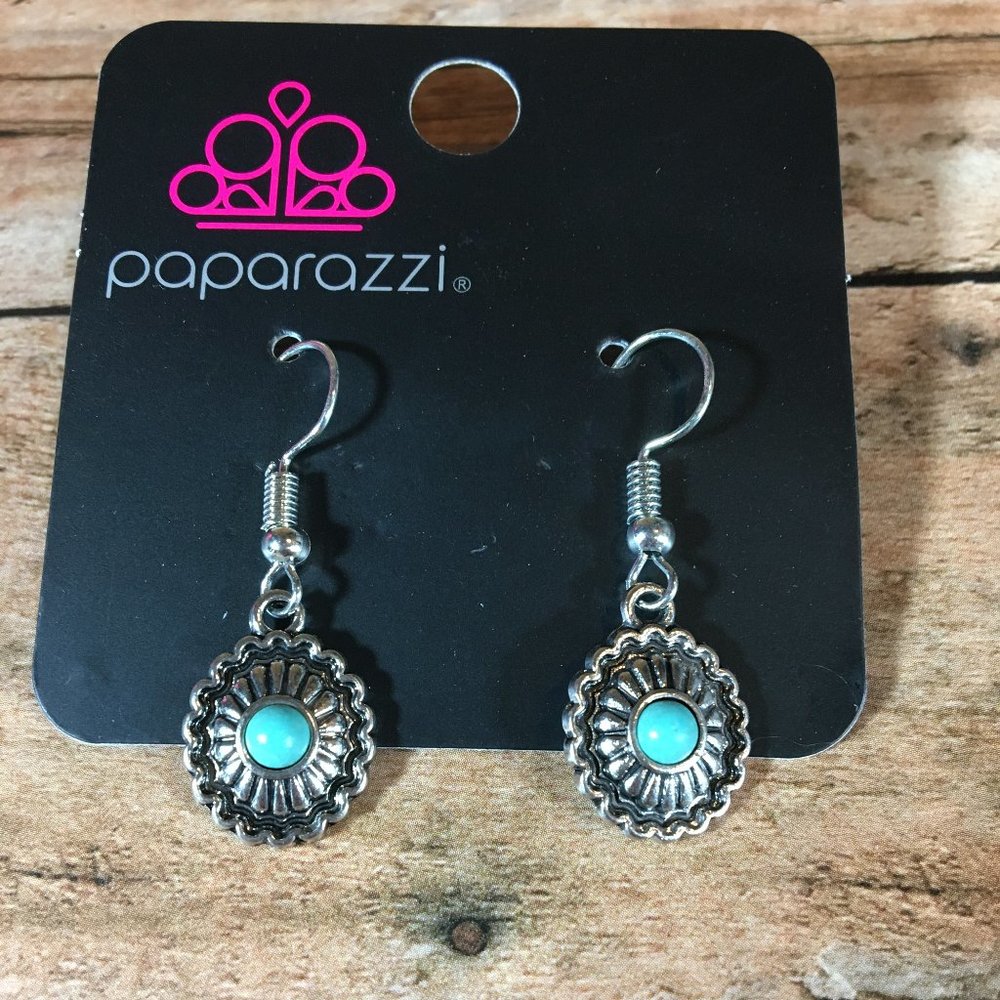 Paparazzi Turquoise and Silver Earrings